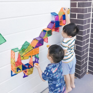 Set de constructie magnetic, Connetix Magnetic Tiles, Creative Pack 100 piese - Img 4