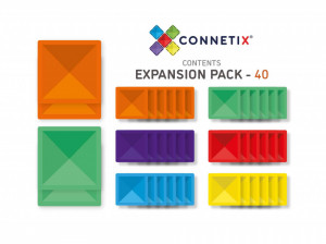 Set de constructie magnetic, Connetix Magnetic Tiles, Square Pack 40 piese - Img 4