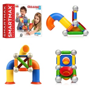 SmartMax Click & Roll SMX404 – set educativ magnetic cu trasee și bile.