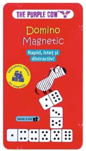 Domino magnetic Purple Cow - joc de călătorie cu 28 de piese