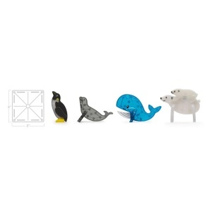 Set magnetic MAGNA-TILES Arctic Animals – 25 piese cu animale polare: urs, foca, pinguin, balenă. Joacă STEM creativă pentru copii peste 3 ani
