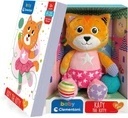 Pisicuță de pluș Clementoni realizată din materiale textile moi, cu minge zornăitoare atașată și ambalată într-o cutie cadou decorată reutilizabilă.