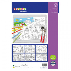 Placemats to colour, 24 pcs, Playbox - Img 1