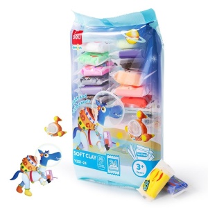 Plastilină Deli Genius - EH716, cu accesorii, 12 culori, 160 g