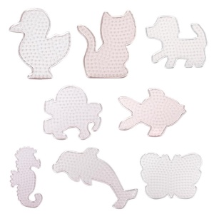 Playbox Plănuță animale de mare – plăci perforate pentru mărgele de călcat Ø 5 mm, reutilizabile, cu motive marine.