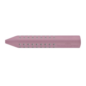 Radieră Grip Rose Faber-Castell FC187044 cu design triunghiular ergonomic și culoare roz, realizată din materiale fără PVC pentru ștergere curată și precisă a urmelor de creion.