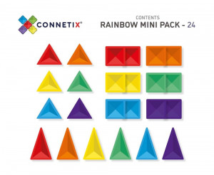 Set de constructie, Connetix Magnetic Tiles, Rainbow Mini Pack 24 piese - Img 2