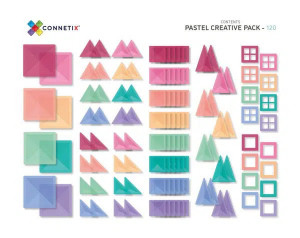 Set de constructie magnetic, Connetix Magnetic Tiles, Pastel 120 piese - Img 2
