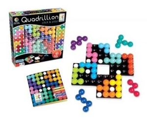 SmartGames Quadrillion – joc logic magnetic cu 4 grile și 12 piese colorate, 60 de provocări și design premium SmartGames.