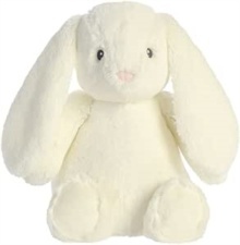 Ebba Iepure Alb - Pluș moale Dewey Rabbit Baby White de 32 cm pentru bebeluși