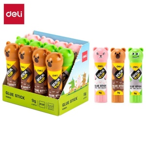 Lipici solid de 9 g cu design de animale, disponibil în culori și modele asortate precum urs, porcușor și crocodil.