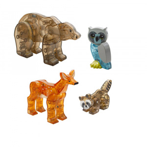 Set magnetic MAGNA-TILES Forest Animals cu 25 piese – animale sălbatice și decoruri de pădure pentru copii peste 3 ani.