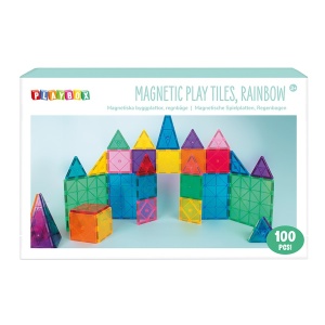 Magnetic Play Tiles Rainbow – Set magnetic de construcție 100 piese