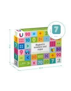 Numere si semne, set magnetic, 64 piese - Img 2