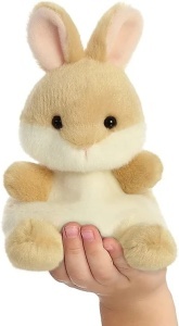 Palm Pals Bunny – jucărie de pluș moale în formă de iepuraș, 13 cm, din colecția Aurora Palm Pals. Adorabilă, eco-friendly și sigură pentru toate vârstele.
