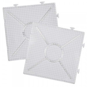 Playbox Planseta pentru margele de calcat - transparent - 2buc mari - patrat/ se pot asambla - Img 2