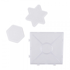 Playbox Planseta pentru margele de calcat - transparent - 3buc - stea, hexagon, patrat - Img 1