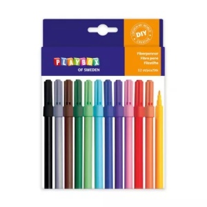 Playbox Set 12 carioci colorate cu varful subtire