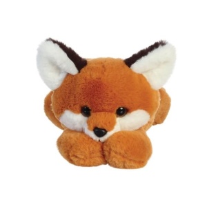 Jucărie de pluș vulpiță Flopsies Finn Fox 30 cm – blăniță portocalie moale, detalii realiste, material reciclat, produs eco-friendly Aurora World.