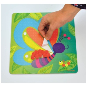 Set creativ cu pompoane, Fluturi - Sycomore Stick'n Fun - Img 4