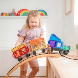 Set de constructie 50 piese Rainbow Transport Pack Connetix - Img 3