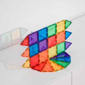 Set de constructie, Connetix Magnetic Tiles, Rainbow Mini Pack 24 piese - Img 3