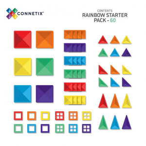 Set de constructie magnetic, Connetix Magnetic Tiles, Starter Pack 60 piese - Img 2