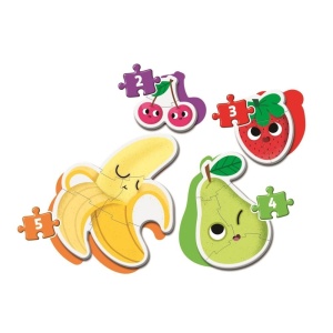 Fructe Puzzle 2+ – set educativ Clementoni pentru copii, cu fructe colorate și piese groase ușor de asamblat.