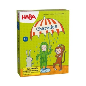 HABA Pantomimă – Joc în cutie metalică cu 48 de carduri ilustrate pentru întreaga familie