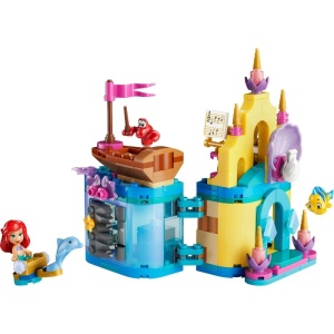 LEGO Disney Princess Minipalatul magic al lui Ariel 43285 cu palat, grotă, barcă și personaje Ariel, Flounder și Sebastian pentru joacă imaginativă.