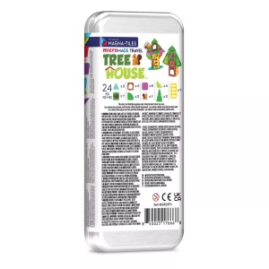 MAGNA-TILES microMAGS Tree House Travel Set cu 24 piese magnetice, veveriță, insectă și accesorii inspirate din natură pentru construcții creative și joacă STEM.