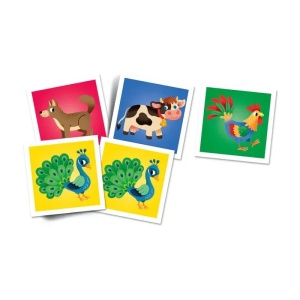 Joc Memo Animale de la Fermă Clementoni cu carduri ilustrate cu animale domestice colorate, destinat dezvoltării memoriei și atenției copiilor.
