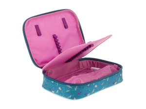 Penar Ars Una My Secret Garden cu 2 niveluri, design floral elegant, compartimente organizate și spațiu generos pentru rechizite școlare.