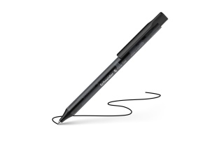 Pix gel Schneider Fave negru cu corp translucid, bilă de 0.7 mm și cerneală gel rezistentă la apă, destinat scrierii precise și utilizării zilnice la școală sau birou.