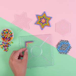 Playbox Planseta pentru margele de calcat - transparent - 3buc - stea, hexagon, patrat - Img 2