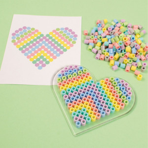 Playbox Set margele de calcat - 1.000buc culori pastel + 1 planseta inimioara - Img 2