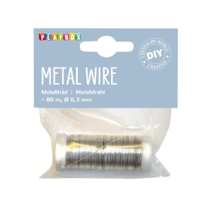 Sârmă metalică argintie Playbox – 80 m pentru proiecte creative și decorațiuni handmade