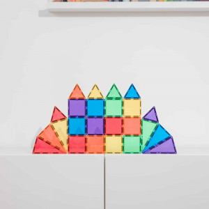 Set de constructie, Connetix Magnetic Tiles, Rainbow Mini Pack 24 piese - Img 4