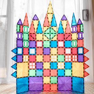 Set de constructie magnetic, Connetix Magnetic Tiles, Creative Pack 100 piese - Img 7