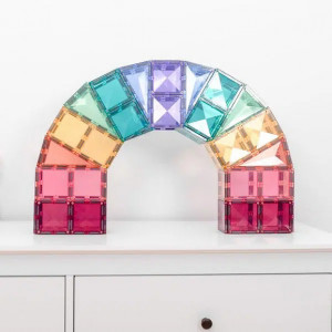 Set de constructie magnetic, Connetix Magnetic Tiles, Pastel 120 piese - Img 4