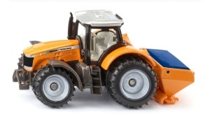 Tractor Massey Ferguson cu plug de deszăpezire galben - SIKU