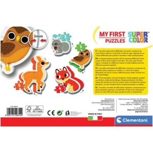 Puzzle Forest Animals 2+ – set Clementoni cu animale din pădure, colorat și educativ, ideal pentru copiii mici.