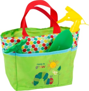 Geantă de grădinărit pentru copii The Very Hungry Caterpillar, practică și colorată, ideală pentru micii grădinari și activități în natură.