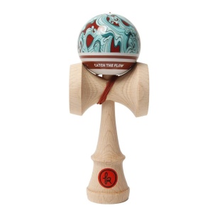 Kendama Record Bloody Ocean Sticky MC – model premium Aqua Series, din lemn de fag, cu finisaj Sticky, echilibru excepțional și design de colecție.