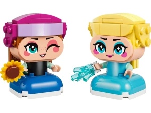 LEGO® Disney Regatul de Gheață 43284 cu miniprințesele Anna și Elsa construibile, accesorii tematice și 65 de piese pentru joacă și colecție.