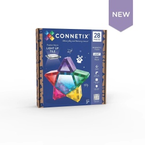 Connetix Light Star Pack – set magnetic de 28 piese cu placă LED luminoasă reîncărcabilă, pentru construcții spectaculoase și jocuri educative cu lumină.