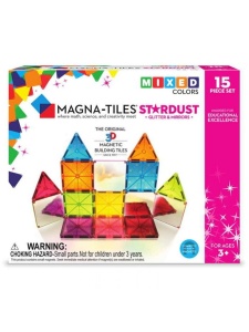 MAGNA-TILES Stardust cu sclipici si oglinzi, 15 piese