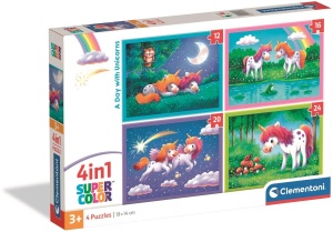 Puzzle 4in1 unicorn