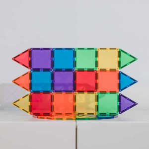Set de constructie, Connetix Magnetic Tiles, Rainbow Mini Pack 24 piese - Img 5