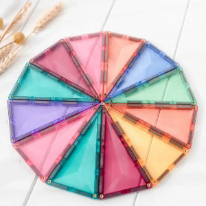 Set de constructie magnetic, Connetix Magnetic Tiles, Pastel 120 piese - Img 5
